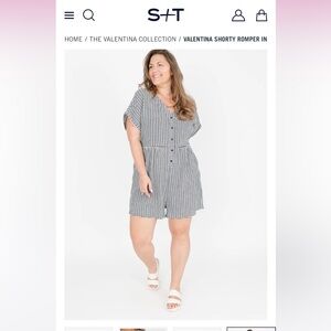 BNWT Smash and Tess Valencia shorty romper - black and white gingham.